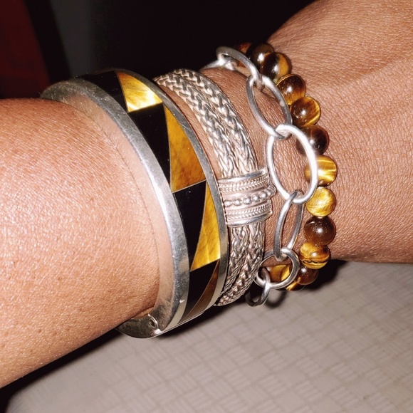Vintage Tigers Eye Taxco Mexico Bracelet - Picture 3 of 9